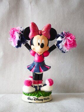 Disney Minnie Mouse BobbleheadCheerleader Figurine Walt Disney World Collectible